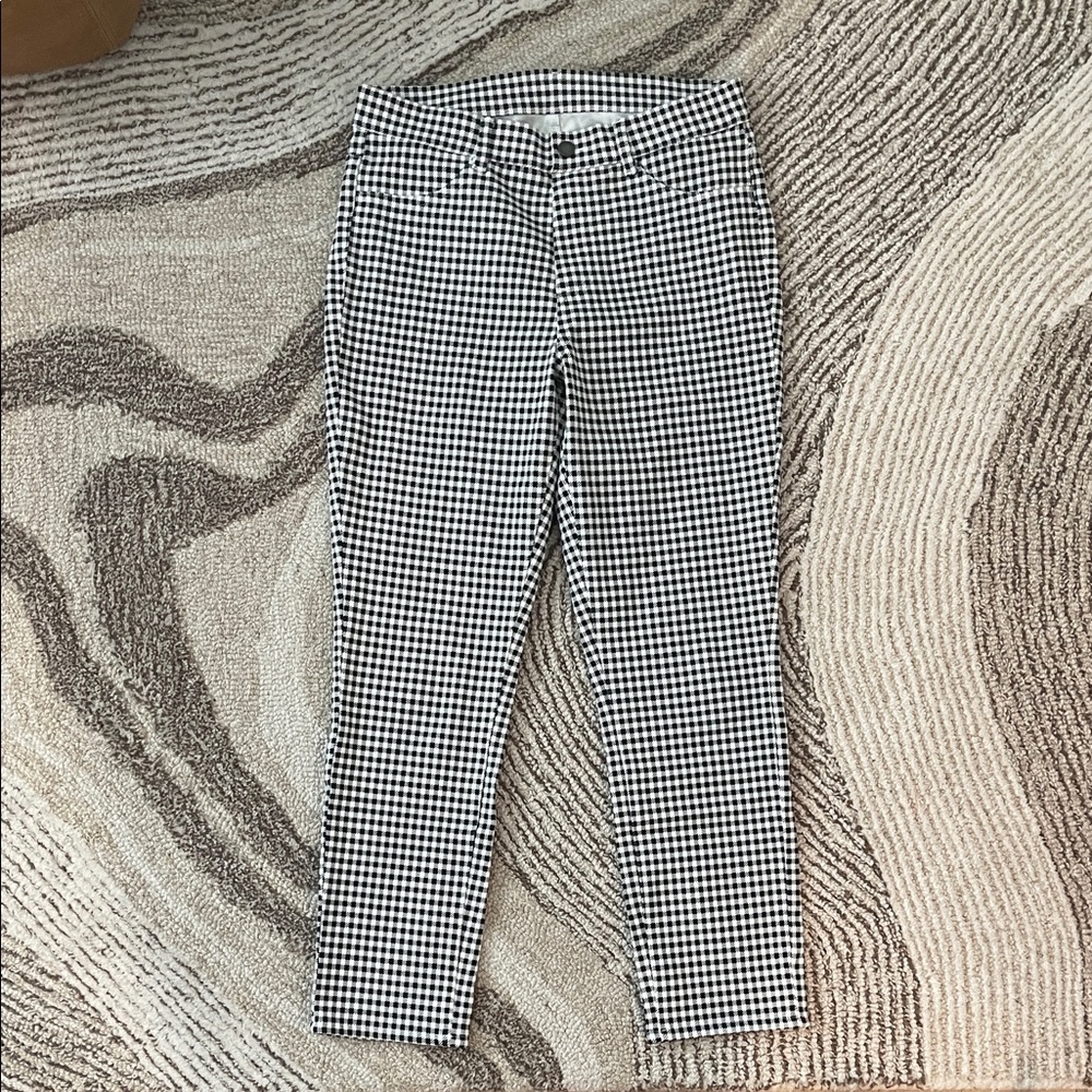 Uniqlo Black and White checkered gingham plaid Pants